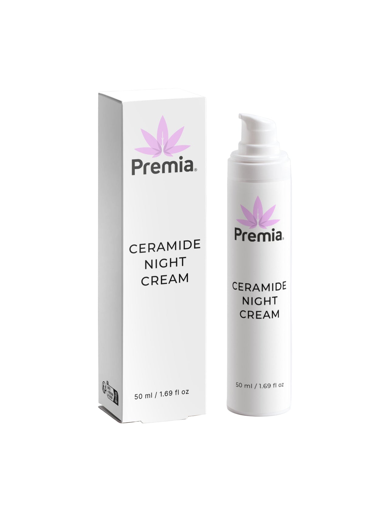 Premia Ceramide Night Cream packaging on a white background
