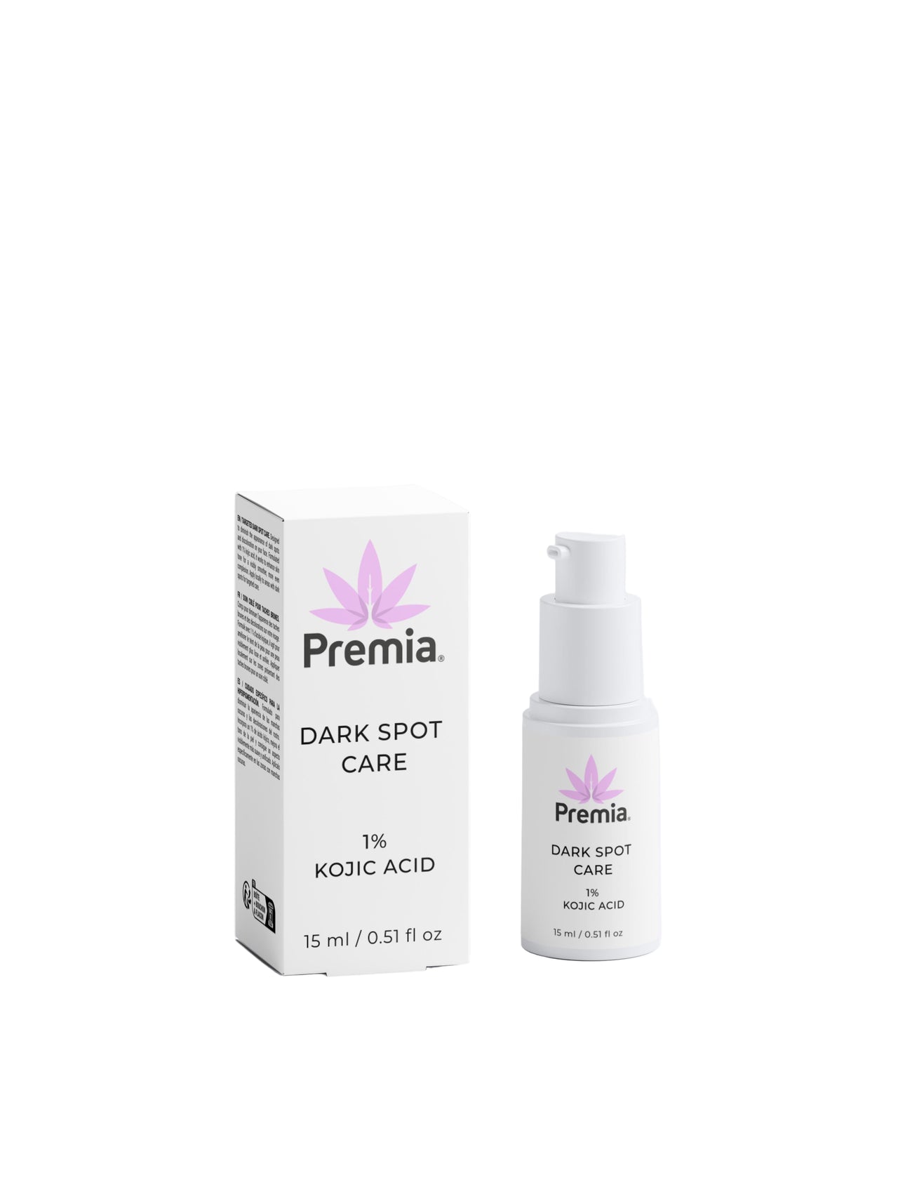 Premia Dark Spot Care bottle and packaging on a white background