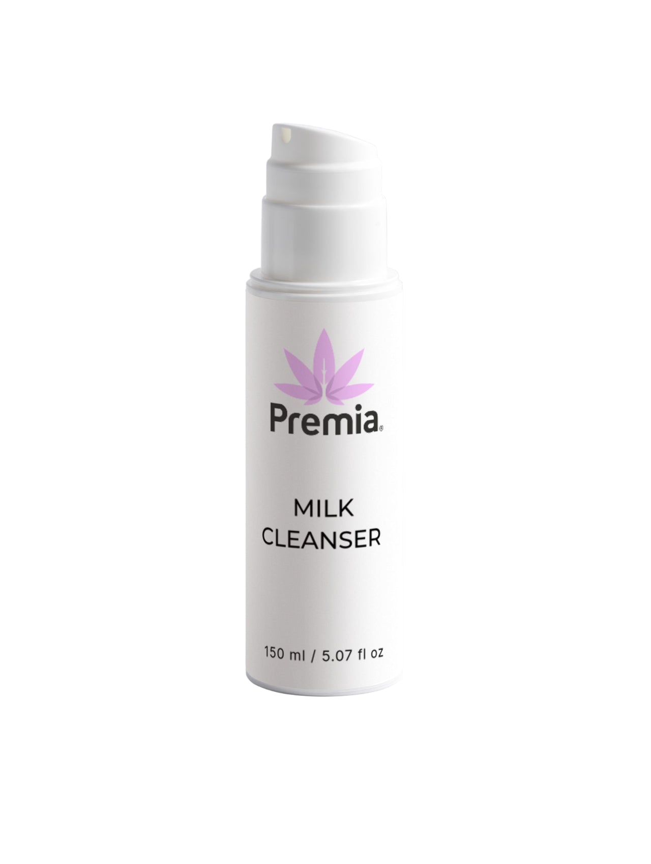 Premia Milk Cleanser bottle on a white background