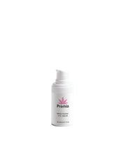 White eye cream bottle with 'Premia' branding on a white background